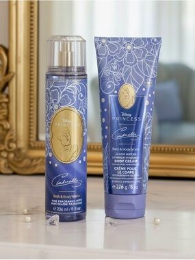 Disney Cinderella Bath & Body Works Set Fragrance Mist + Body Cream 8oz New